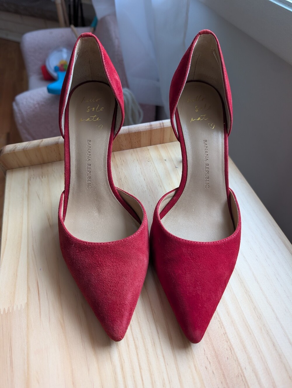 Banana Republic Scarlet Red Suede Alicia Heels | Size 8.5 | Red Suede